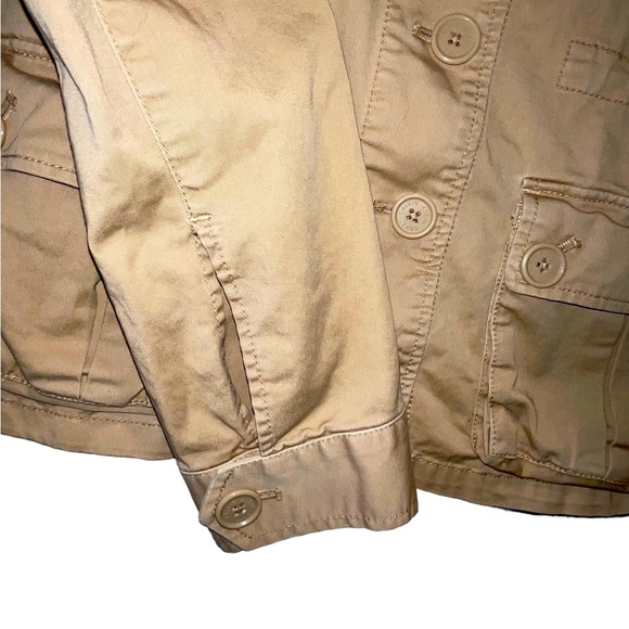 Women’s Calvin Klein Short Cropped Field Jacket Button Front Canvas Size Medium - Picture 8 of 12